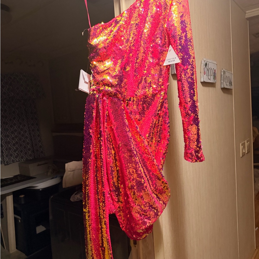 Nadine Merabi- Celina Pink Sequin Dress - Picture 11 of 11